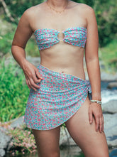 Pareo sarong femme motif Jardin Fleuri - vue face - Hoalulu