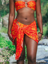 Pareo sarong femme motif Soleil d'Hibiscus - vue face - Hoalulu