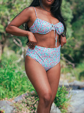 Bas de maillot de bain femme Tiare motif Jardin Fleuri - vue devant - Hoalulu