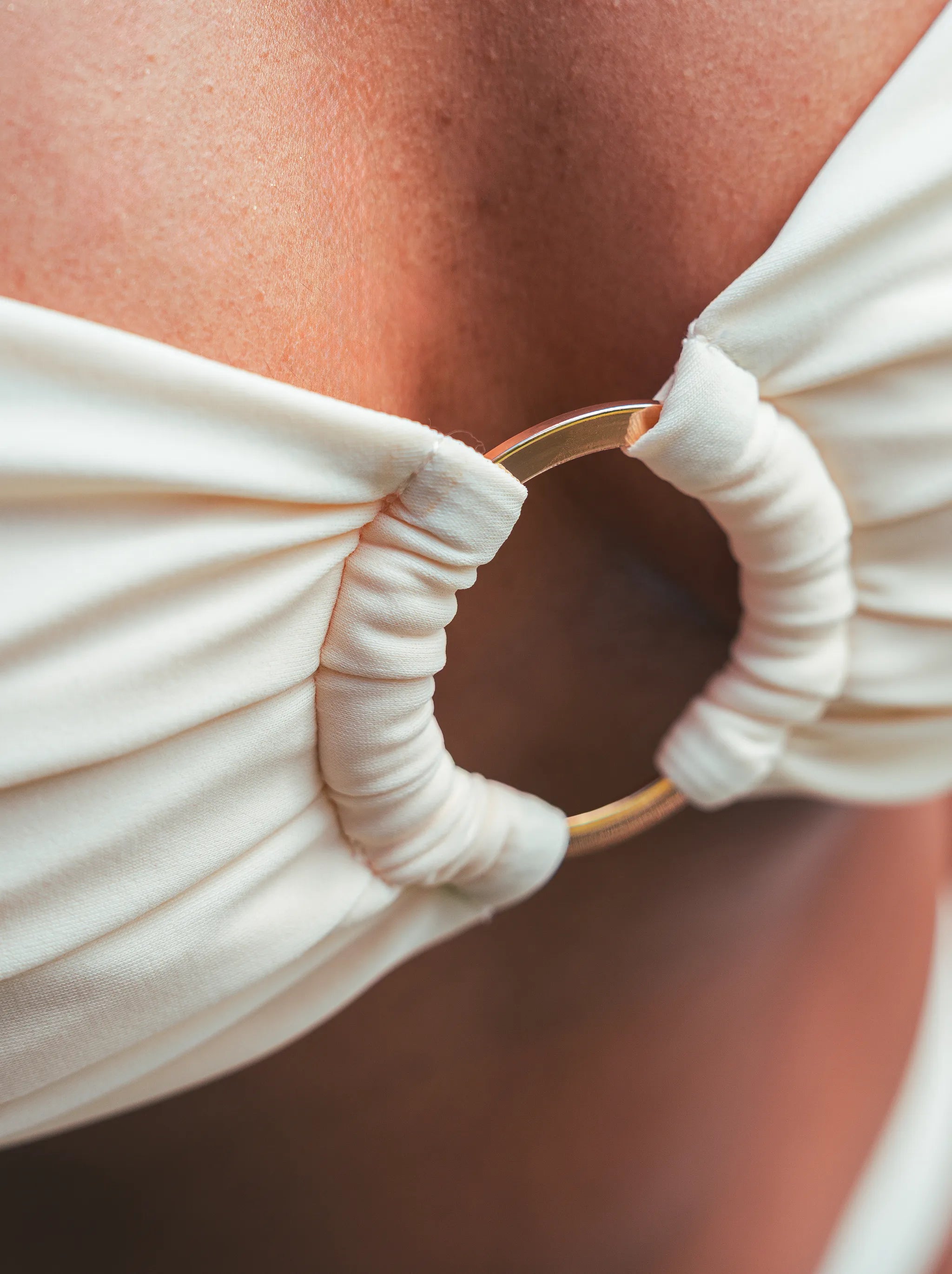 Haut de maillot de bain femme Nohea motif Perle des sables - gros plan finition - Hoalulu