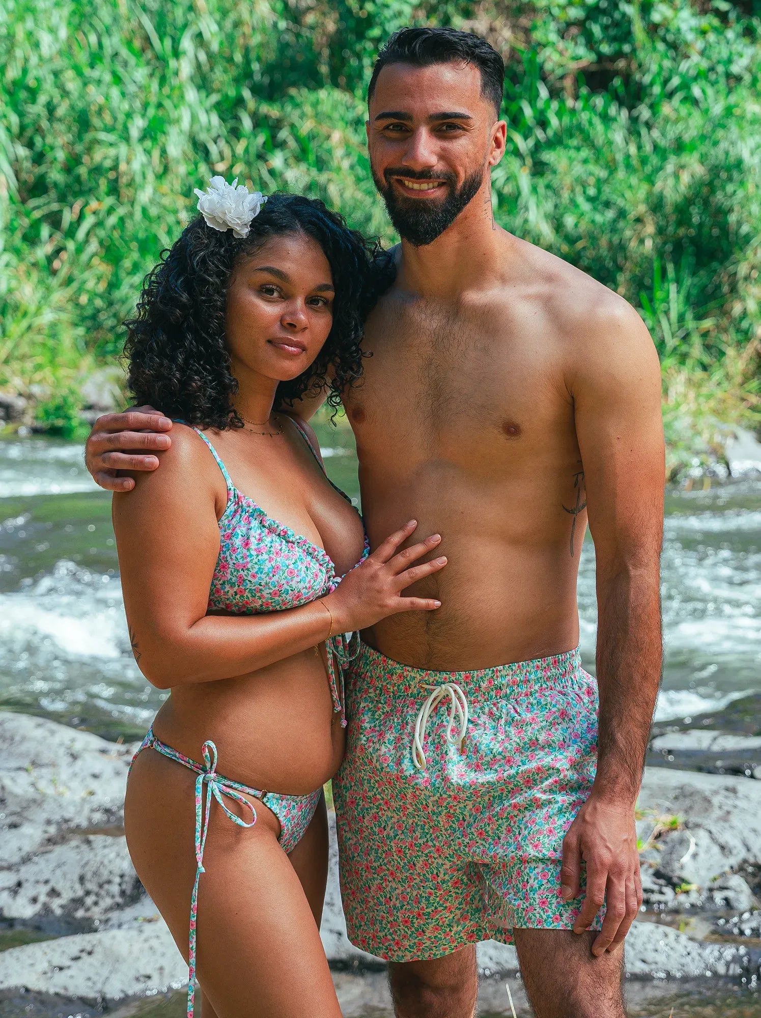 Short homme motif Jardin Fleuri - matching couple - Hoalulu